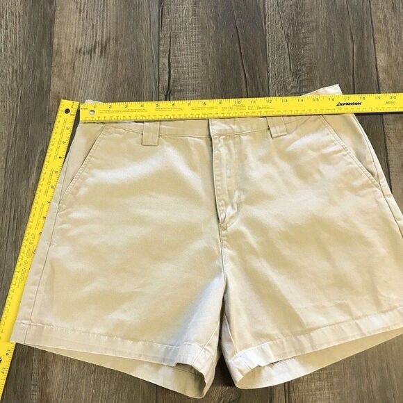 Calvin Klein Jeans Womens Shorts Khaki Beige Chino Flat Front Slash Pocket Sz 14 - Picture 4 of 12